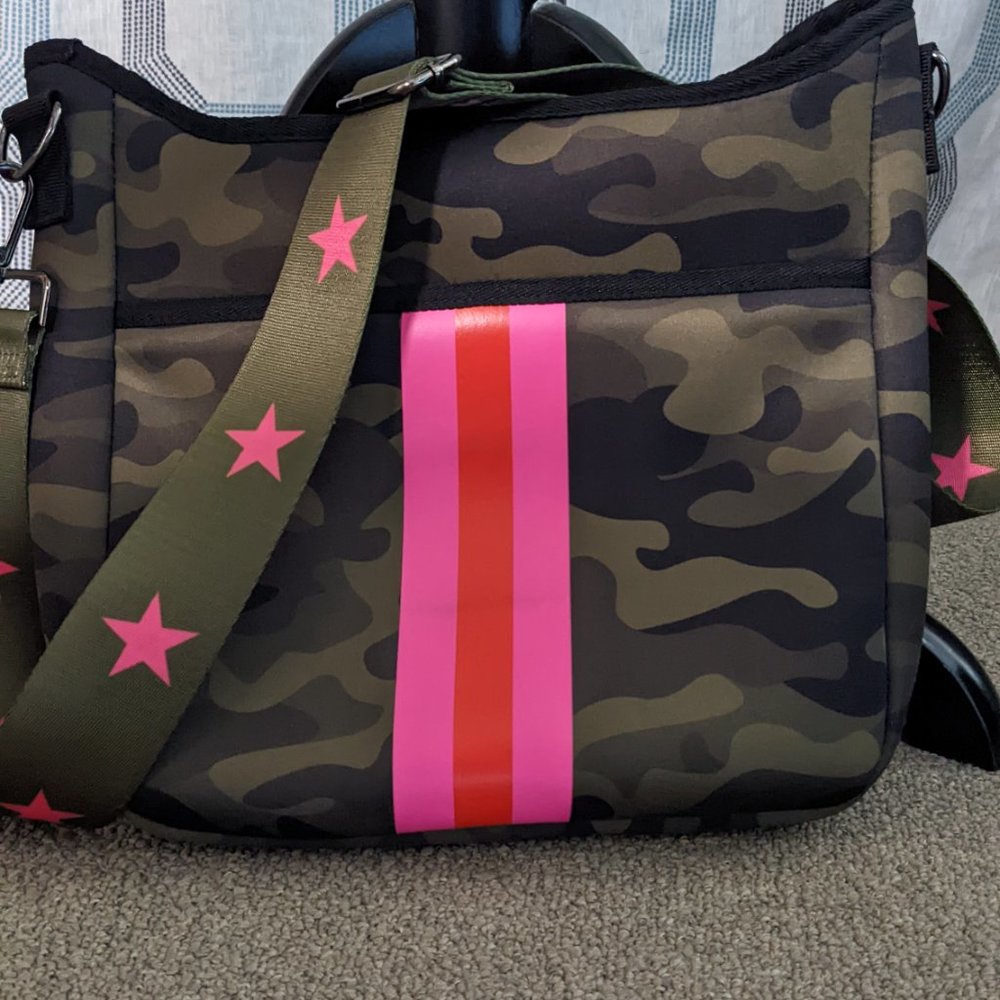 Haute Shore Blake Crossbody in Green Camo & Hot Pink